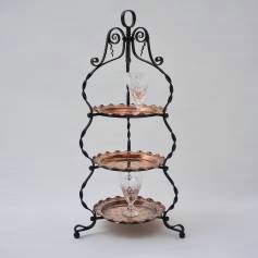 Arts & Crafts cake stand display Townshends, iron & copper, 1900`s, English